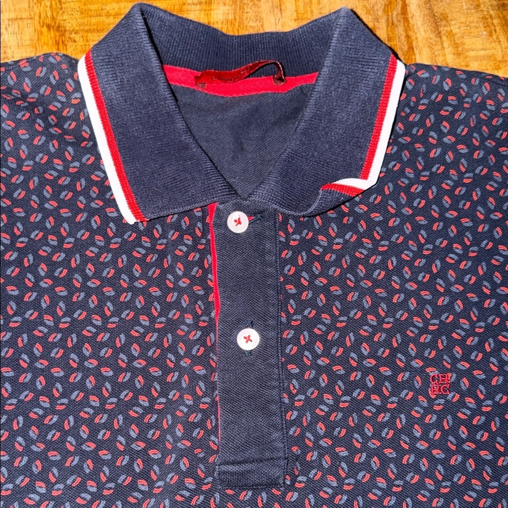 Carolina Herrera Dark Blue and Red Polo Shirt - Picture 2 of 5